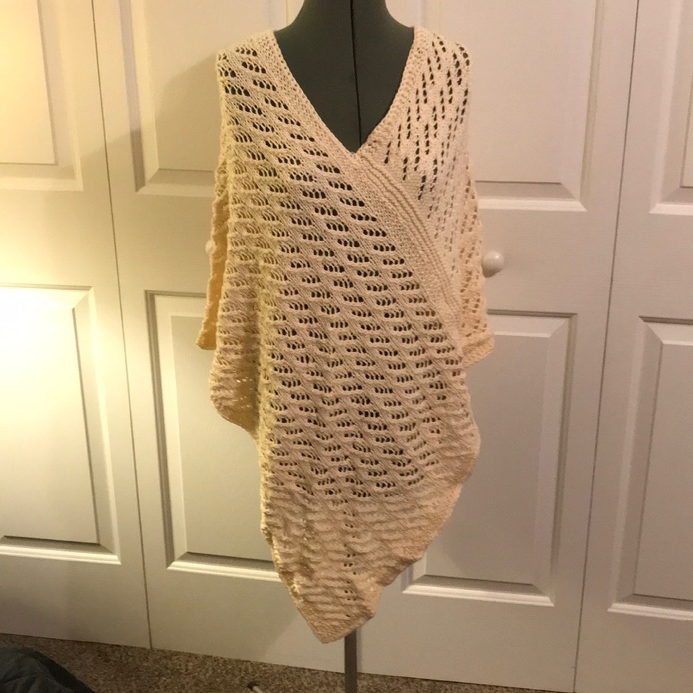 Handmade cream colored poncho